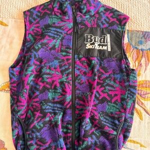 Vintage fleece Ski Team Vest Bud light